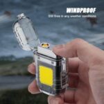 ⁦ولاعة كهربائية مقاومة للماء بكشاف ب 3 درجات إضاءة مختلفة لرحلات البحر والتخييم قابلة لإعادة الشحن⁩ - الصورة ⁦3⁩