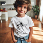 Dabbing Snoopy تيشيرت اطفال قطن باللون الابيض