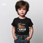 Energy Loading Please Wait تيشيرت اطفال قطن باللون الاسود