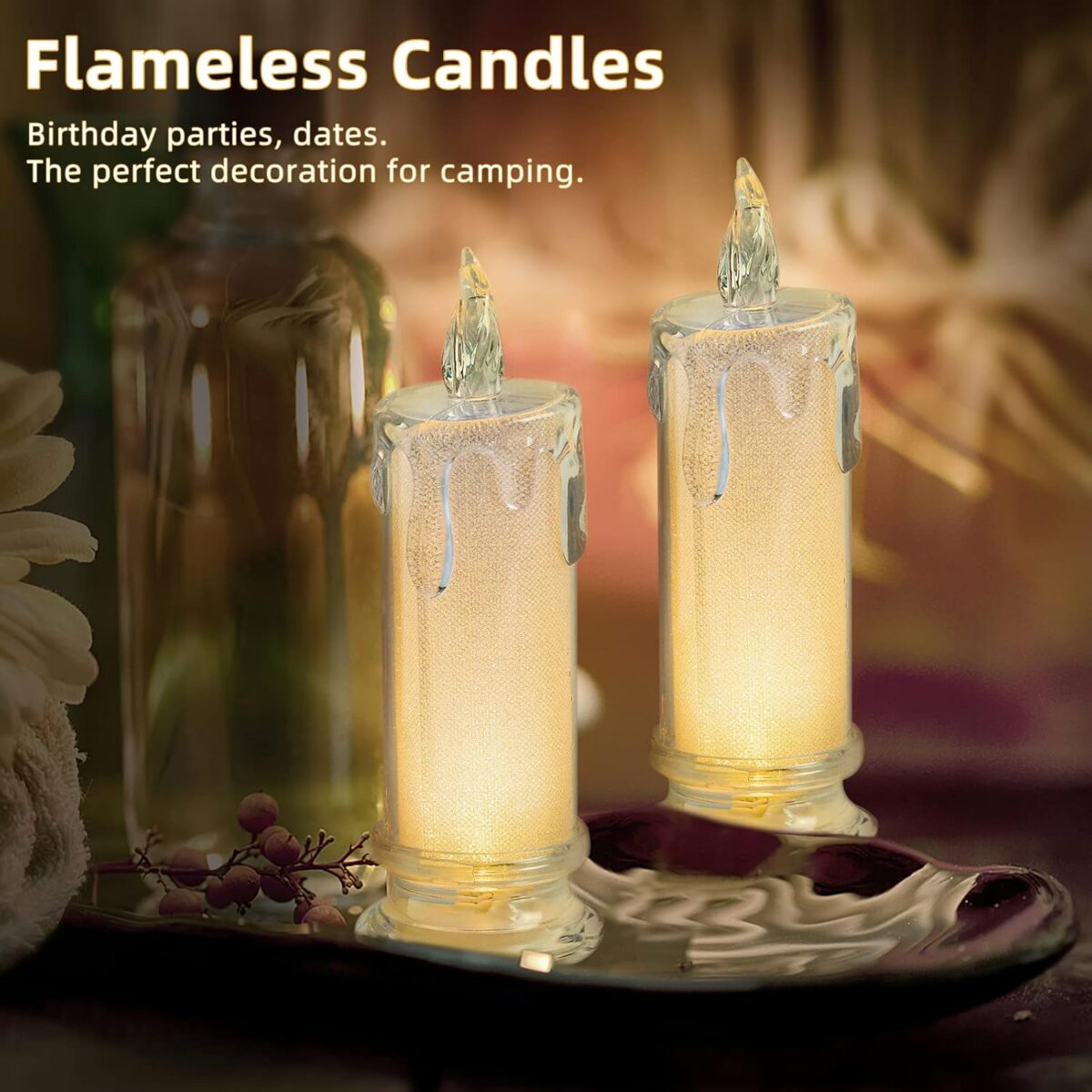 ⁦اباجورة مضيئة ديكور علي شكل شمعة من الاكليريك⁩ - الصورة ⁦7⁩