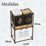 ⁦استاند غسيل 2 دور مقسم الي 3 باسكت لحمل وتخزين الملابس⁩ - الصورة ⁦4⁩