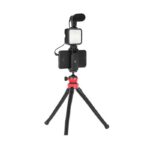 ⁦ترايبود بحامل ثلاثي مرن بتصميم اخطبوطي برأس كروية تدور 360 درجة مع مايك وإضاءة للتصوير⁩ - الصورة ⁦5⁩