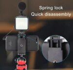 ⁦ترايبود بحامل ثلاثي مرن بتصميم اخطبوطي برأس كروية تدور 360 درجة مع مايك وإضاءة للتصوير⁩ - الصورة ⁦9⁩