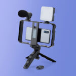 ترايبود لحمل الموبايل ثلاثي القوائم مع مايك وإضاءة  وريموت تحكم عن بعد - الصورة 2