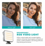 ترايبود لحمل الموبايل ثلاثي القوائم مع مايك وإضاءة  وريموت تحكم عن بعد - الصورة 4