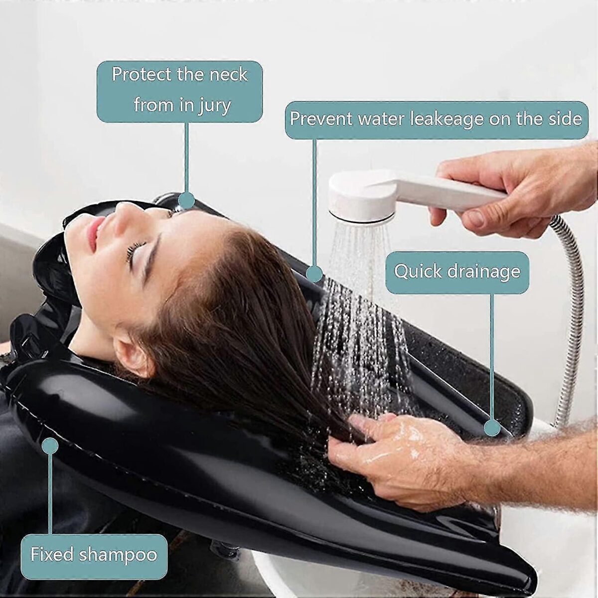 ⁦حوض غسيل شعر متنقل قابل للنفخ خامة وتربروف⁩ - الصورة ⁦4⁩