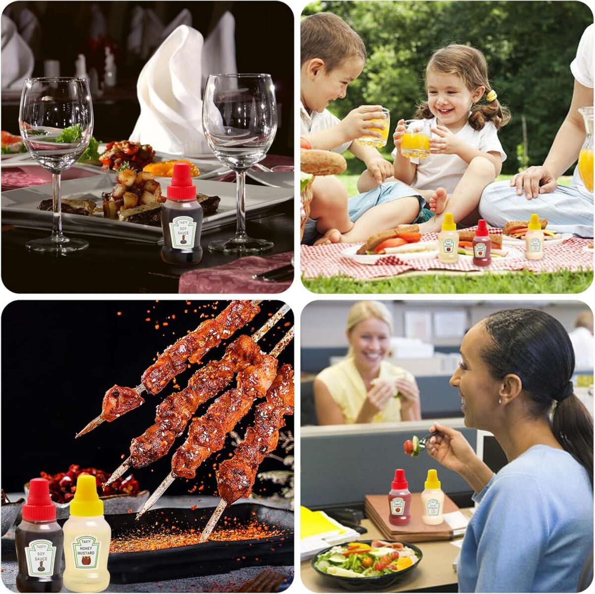 ⁦زجاجة ميني 2 قطعة للكاتشب والمايونيز بغطاء ضاغط محكم الغلق⁩ - الصورة ⁦6⁩