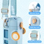 ⁦زمزمية بشاليموه شكل باص مجسم مع حزام كروس للمدرسة والنادي -500 مللي⁩ - الصورة ⁦5⁩