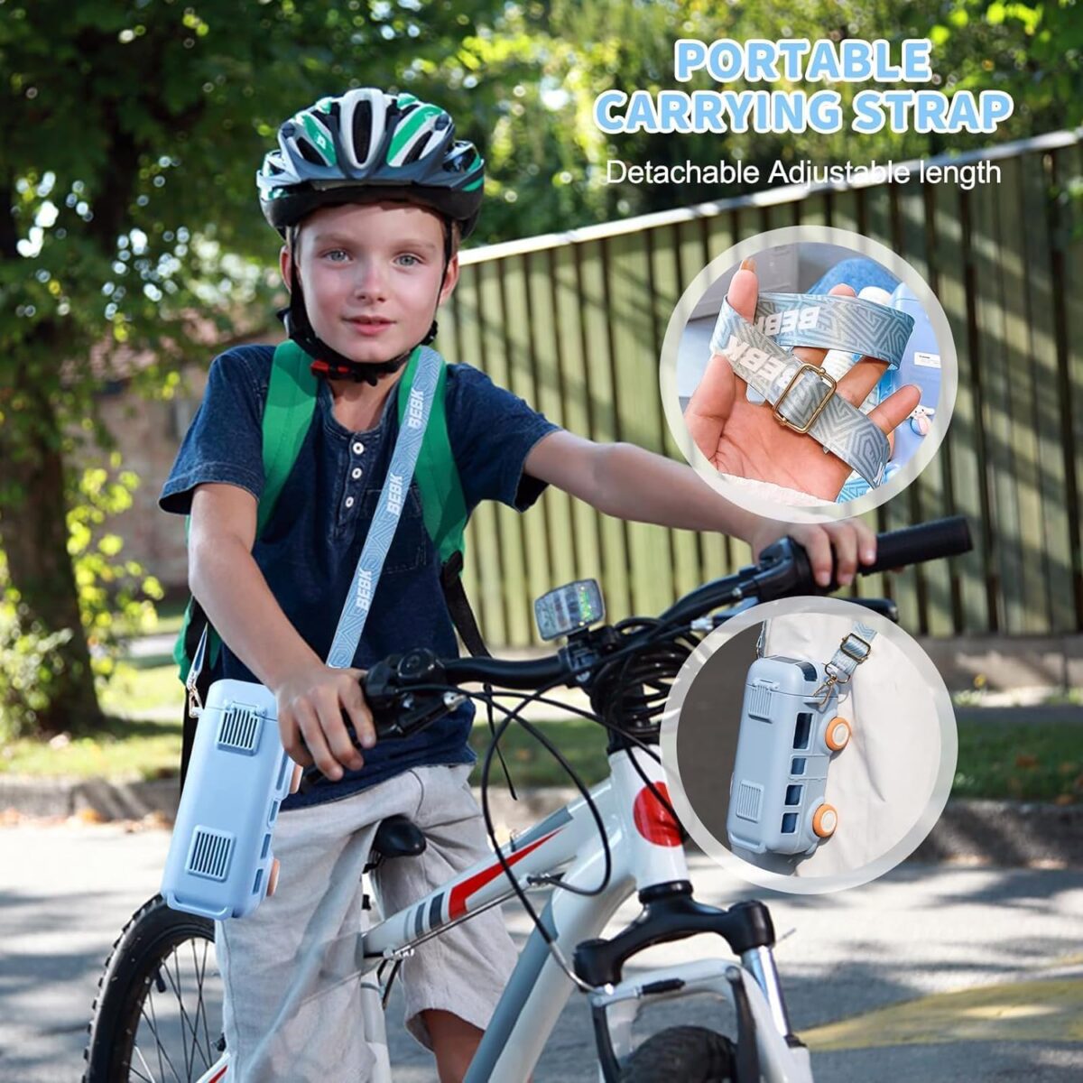 ⁦زمزمية بشاليموه شكل باص مجسم مع حزام كروس للمدرسة والنادي -500 مللي⁩ - الصورة ⁦6⁩