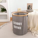 ⁦سلة غسيل قماش وتربروف بغطاء علوي ويدين من الجنب  لسهولة الحمل⁩ - الصورة ⁦2⁩