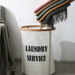 ⁦سلة غسيل قماش وتربروف بغطاء علوي ويدين من الجنب  لسهولة الحمل⁩ - الصورة ⁦7⁩