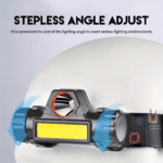 ⁦كشاف رأس مغناطيسي ب 2 اضاءه مختلفة مع حزام قابل للتعاديل _يو اس بي للشحن⁩ - الصورة ⁦2⁩