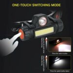 ⁦كشاف رأس مغناطيسي ب 2 اضاءه مختلفة مع حزام قابل للتعاديل _يو اس بي للشحن⁩ - الصورة ⁦8⁩