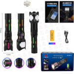 ⁦كشاف طوارئ ب 3 اوضاع اضاءة مختلفة مع شاشة ليد رقمية  _ بيو اس بي للشحن⁩ - الصورة ⁦8⁩