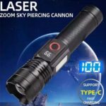 ⁦كشاف ليزر أبيض ديجيتال بخاصية الزوم وإضاءة طوارئ – بطارية ليثيوم⁩ - الصورة ⁦3⁩