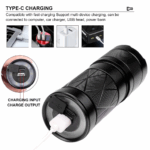 ⁦كشاف يدوي ب 5 اوضاع اضاءة مختلفة مع خاصية الزوم _ بيو اس بي للشحن⁩ - الصورة ⁦8⁩