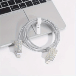 ⁦كفر حماية لشاحن وكابل وسلك الايفون تصميم جليتر لامع _ 5 قطع⁩ - الصورة ⁦9⁩