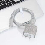 كفر حماية لشاحن وكابل وسلك الايفون تصميم جليتر لامع _ 5 قطع