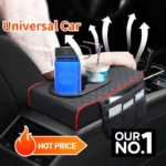 ⁦مسند سيارة جلد مبطن مع حامل أكواب مزدوج و منظم جانبي مقسم الي 4 خانات⁩ - الصورة ⁦3⁩