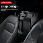 ⁦مسند سيارة جلد مبطن مع حامل أكواب مزدوج و منظم جانبي مقسم الي 4 خانات⁩ - الصورة ⁦2⁩