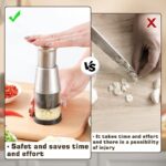 ⁦مفرمة يدوية بمكبس لهرس الثوم والخضروات مزودة بشفرات ستاليس من الداخل⁩ - الصورة ⁦11⁩