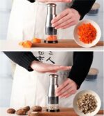 ⁦مفرمة يدوية بمكبس لهرس الثوم والخضروات مزودة بشفرات ستاليس من الداخل⁩ - الصورة ⁦5⁩