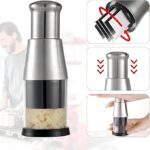 ⁦مفرمة يدوية بمكبس لهرس الثوم والخضروات مزودة بشفرات ستاليس من الداخل⁩ - الصورة ⁦7⁩