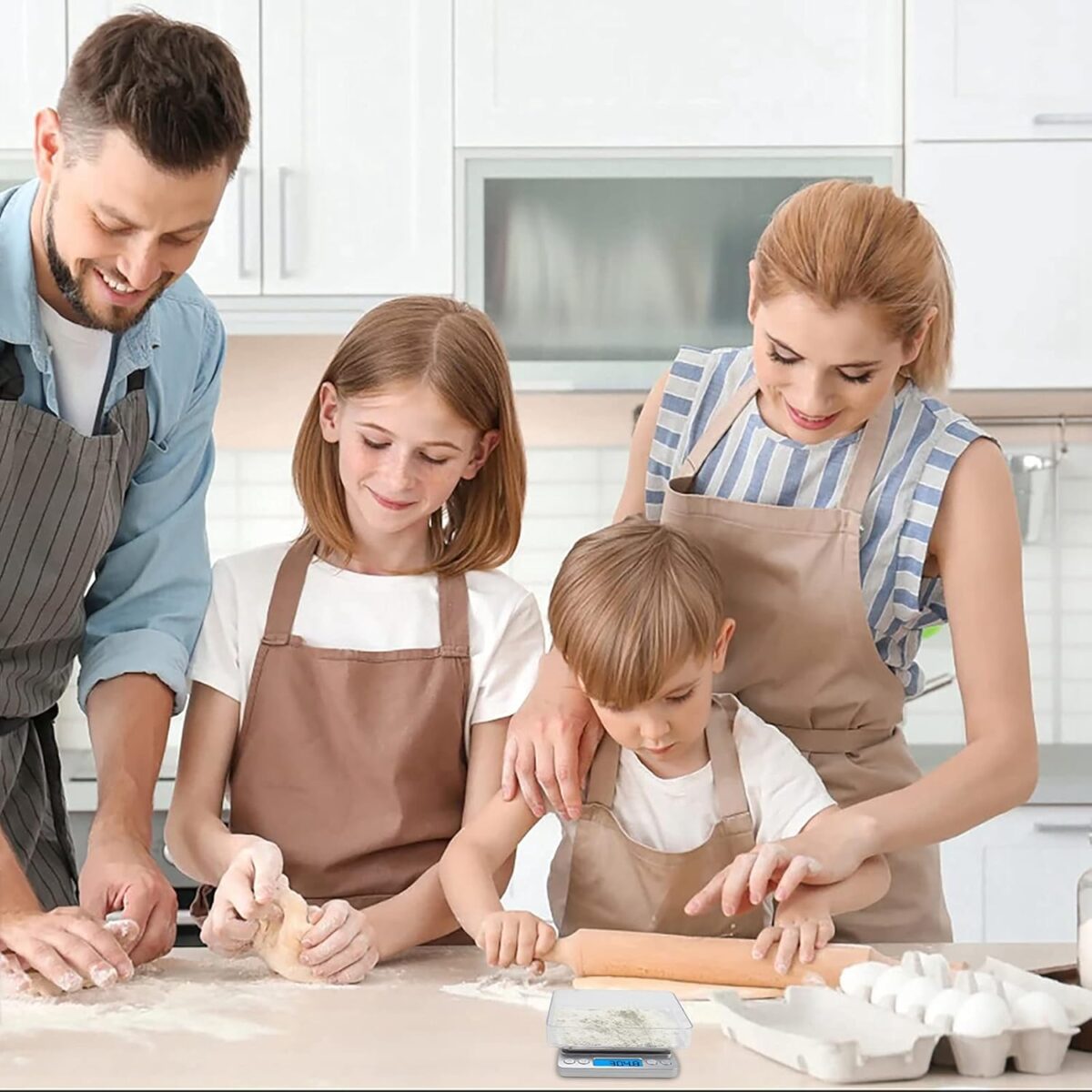 ⁦ميزان مطبخ ديجيتال لوزن 3 كيلو جرام- يعمل بالبطارية⁩ - الصورة ⁦3⁩