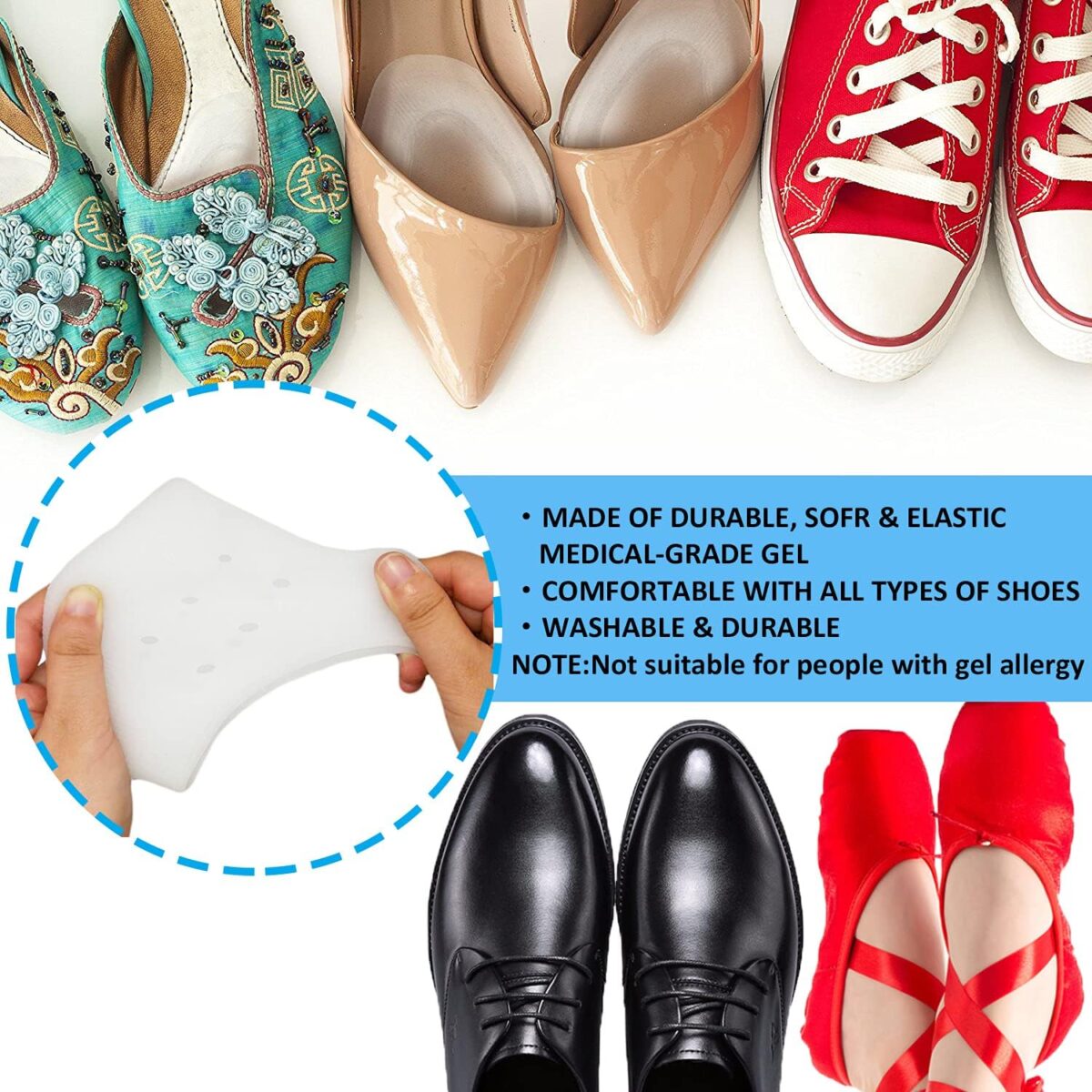 ⁦نعل كعب سيليكون طبي داخلي لزيادة الطول - 3.5 سم⁩ - الصورة ⁦7⁩