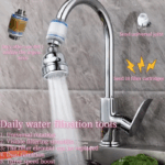 ⁦وصلة حنفية متحركة بدوران 360 درجة مزودة بفلتر داخلي ب 3 مستويات لتنظيم قوة ضخ المياه⁩ - الصورة ⁦9⁩