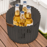 ⁦باسكت غسيل من البلاستيك المرن بتصميم مضلع بيد لسهولة الحمل⁩ - الصورة ⁦3⁩