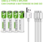 حجارة صغيرة الحجم قابلة لاعادة الشحن بيو اس بي رباعي للشحن _  4 قطع