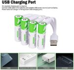 ⁦حجارة صغيرة الحجم قابلة لاعادة الشحن بيو اس بي رباعي للشحن _  4 قطع⁩ - الصورة ⁦7⁩