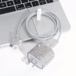 ⁦كفر حماية لشاحن وكابل وسلك الايفون تصميم جليتر لامع _ 5 قطع⁩ - الصورة ⁦4⁩