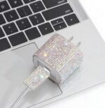 ⁦كفر حماية لشاحن وكابل وسلك الايفون تصميم جليتر لامع _ 5 قطع⁩ - الصورة ⁦7⁩