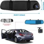 ⁦مرايا داخلية للسيارة بكاميرا  اتش دي 1080 مزدوجة بزاوية واسعة 170 للرؤية الليلية⁩ - الصورة ⁦5⁩