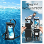 ⁦جراب موبايل مزدوج مقاوم للماء للحماية  اثناء التصوير تحت اللماء⁩ - الصورة ⁦7⁩