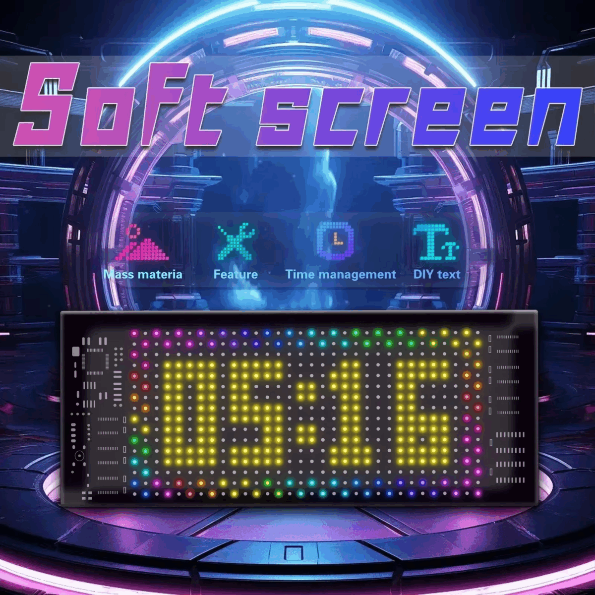 ⁦شاشة ليد مرنة قابلة للبرمجة بالموبايل بالوان ار جي بي لنوافذ السيارة مع ريموت تحكم عن بعد⁩ - الصورة ⁦6⁩