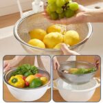 ⁦طبق بلاستيك بمصفاه ستاليس ستيل باللون الابيض-24 *10سم⁩ - الصورة ⁦2⁩