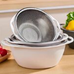 ⁦طبق بلاستيك بمصفاه ستاليس ستيل باللون الابيض -22*9 سم⁩ - الصورة ⁦7⁩