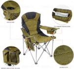 ⁦كرسي رحلات محمول قابل للطي مع مساند للذراعين وجيوب تخزين وحامل أكواب⁩ - الصورة ⁦7⁩