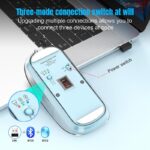 ⁦ماوس بلوتوث بتصميم شفاف لاسلكي ثلاثي الاوضاع مع منفذ يو اس بي⁩ - الصورة ⁦2⁩