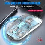 ⁦ماوس بلوتوث بتصميم شفاف لاسلكي ثلاثي الاوضاع مع منفذ يو اس بي⁩ - الصورة ⁦5⁩