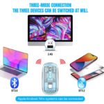 ⁦ماوس بلوتوث بتصميم شفاف لاسلكي ثلاثي الاوضاع مع منفذ يو اس بي⁩ - الصورة ⁦7⁩