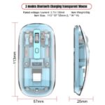 ⁦ماوس بلوتوث بتصميم شفاف لاسلكي ثلاثي الاوضاع مع منفذ يو اس بي⁩ - الصورة ⁦8⁩