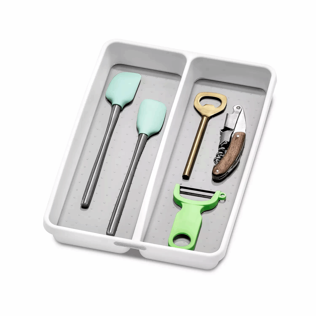 ⁦منظم لدرج المطبخ مقسم 2 خانة سيليكون من الداخل لتنظيم المعالق والشوك⁩ - الصورة ⁦3⁩