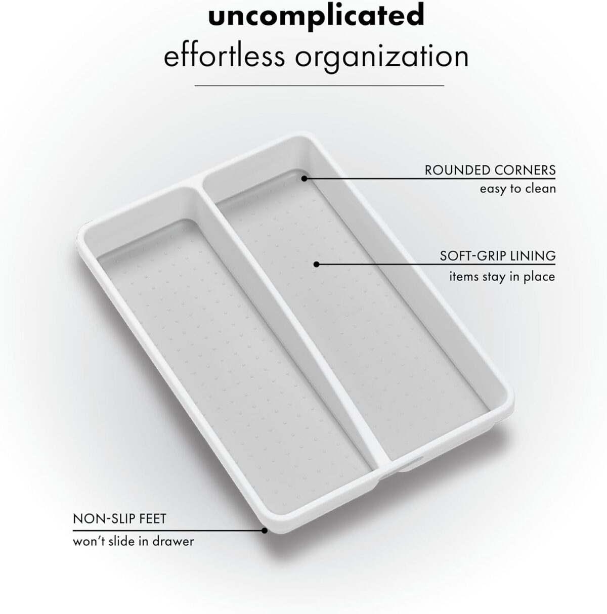 ⁦منظم لدرج المطبخ مقسم 2 خانة سيليكون من الداخل لتنظيم المعالق والشوك⁩ - الصورة ⁦6⁩