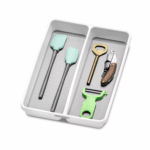 ⁦منظم لدرج المطبخ مقسم 2 خانة سيليكون من الداخل لتنظيم المعالق والشوك⁩ - الصورة ⁦3⁩