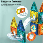 ⁦لعبة  بيت مكعبات بلاط مغناطيسي للأطفال _ 73 قطعة⁩ - الصورة ⁦4⁩