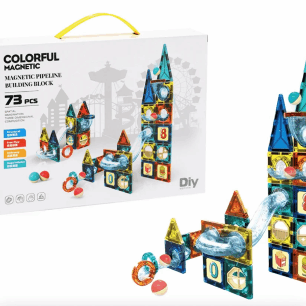 لعبة  بيت مكعبات بلاط مغناطيسي للأطفال _ 73 قطعة